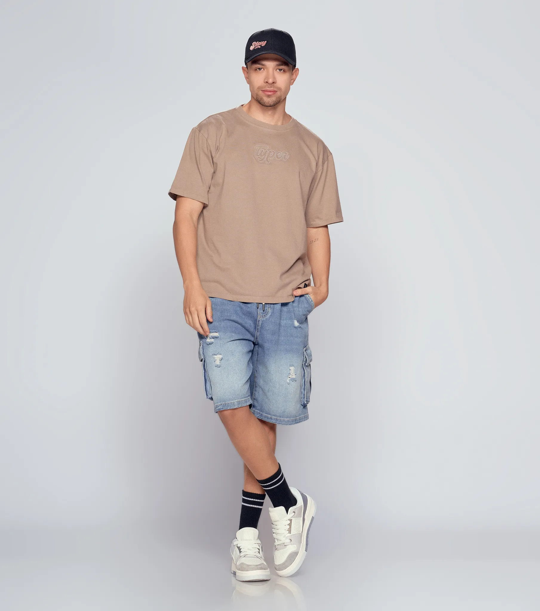 Samuel T Shirt Burda Combinada Bordada Typer 834619 CF