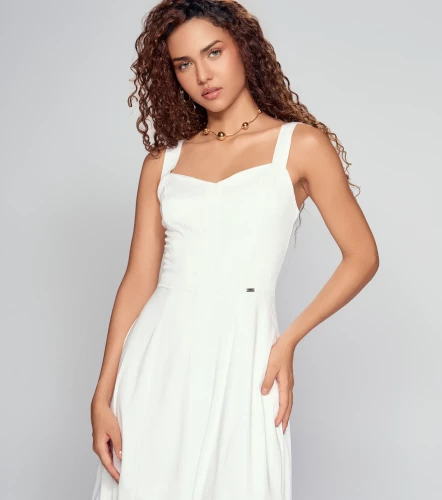 Vestido Para Mujer Con Cortes Unicolor Ariadne DerekBL