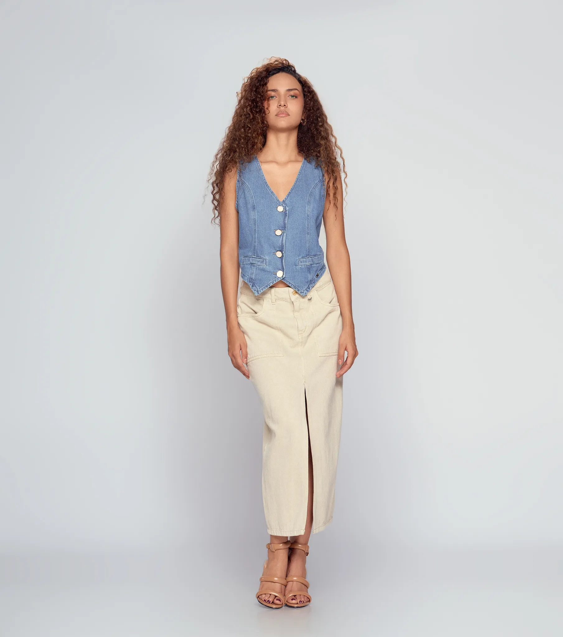 Chaleco Para Mujer En Indigo Con Proceso Christina Derek 834818 AZ