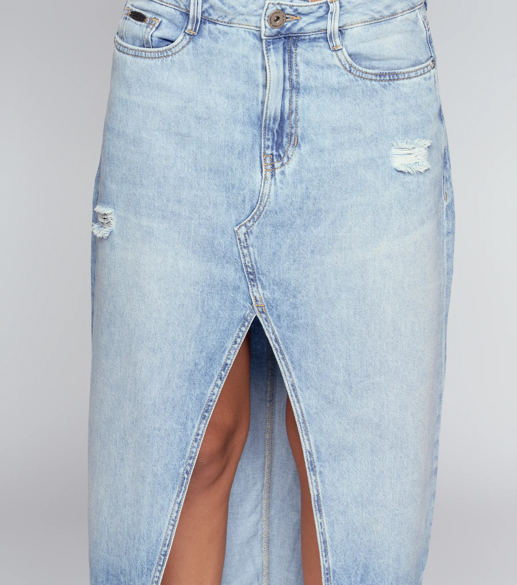 Alexa Falda Larga Con Proceso Claro Rotos Y Bolsillos Unser 834208 AZ