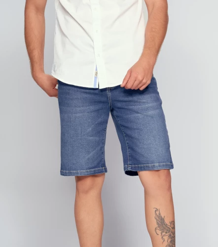 Bermuda Para Hombre En Indigo Con Proceso Medio UnserAZ