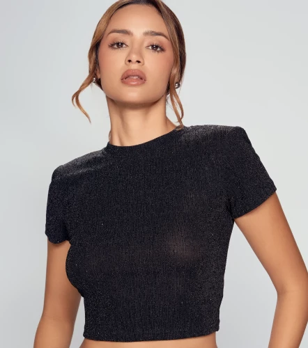 Blusa Brillante Cuello Redondo DerekNG