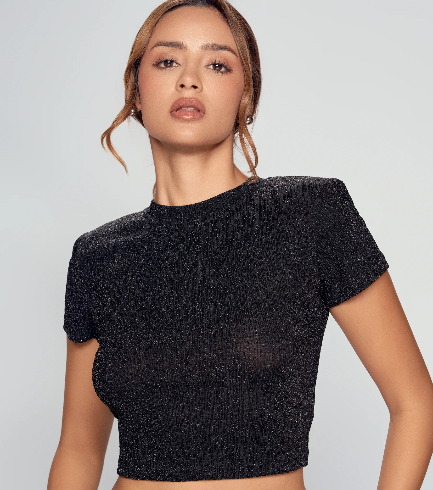 Blusa Brillante Cuello Redondo Derek 831173 NG