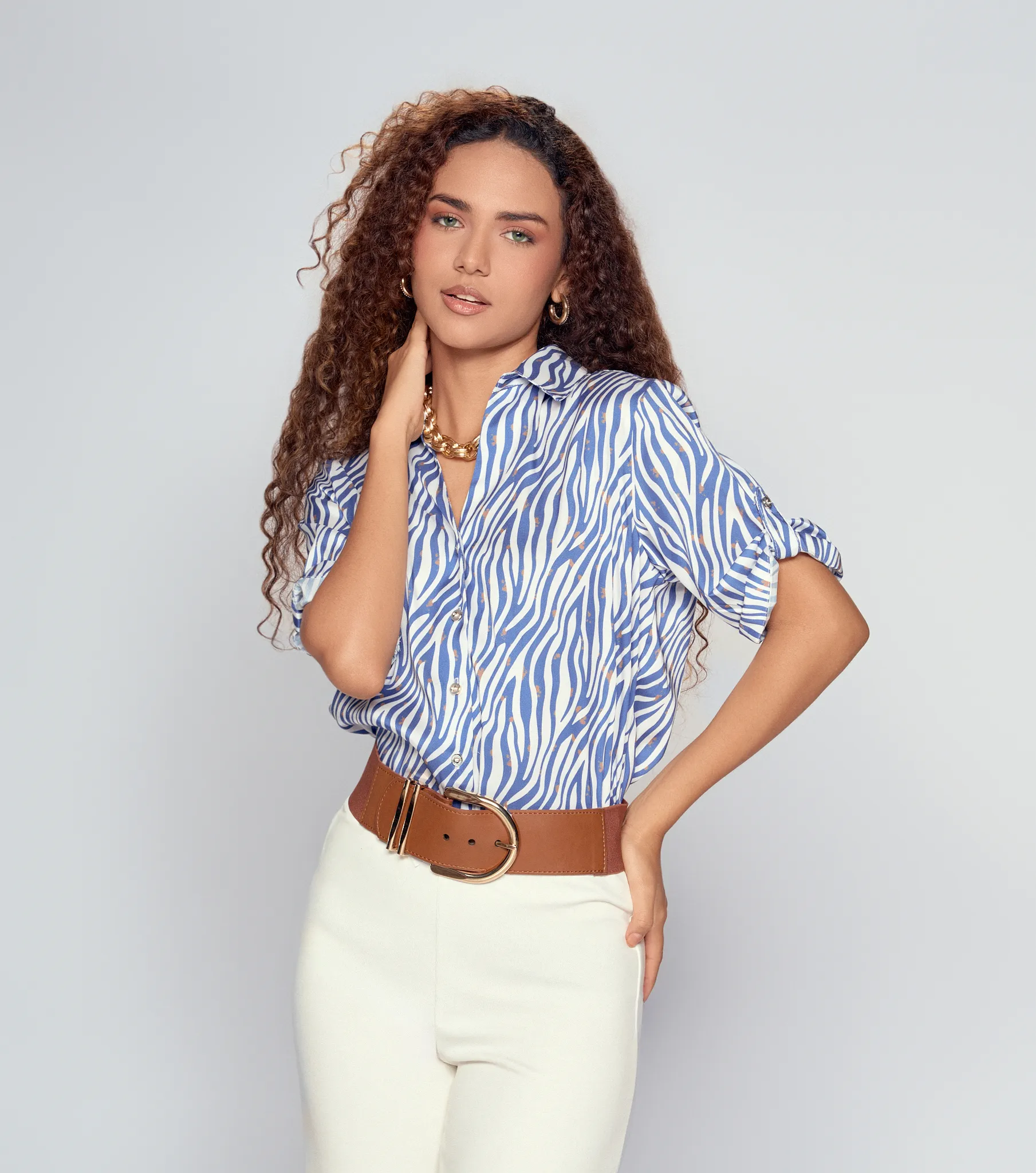 Blusa Camisera Manga Corta Para Mujer DerekAZ
