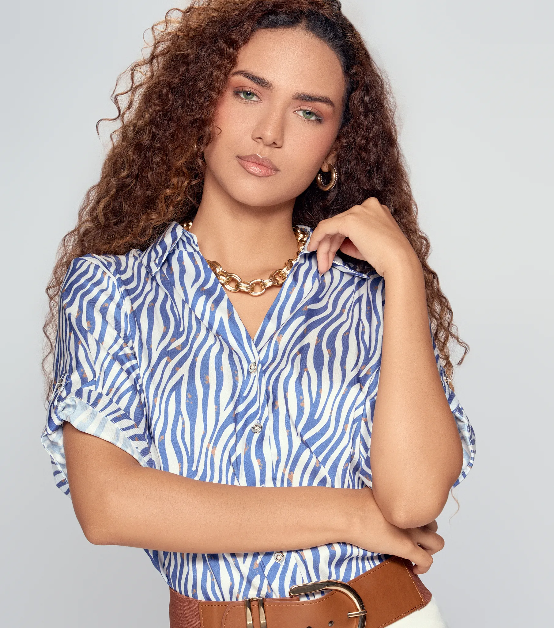 Blusa Camisera Manga Corta Para Mujer Derek 830186 AZ