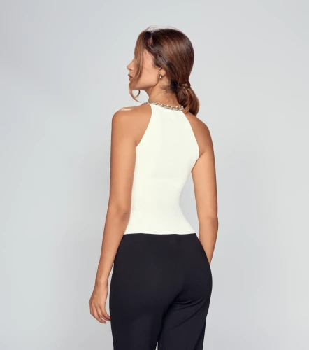 Blusa Cuello Halter Unicolor DerekAR