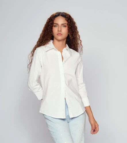 Blusa Para Mujer Camisera Manga 3 4 Unicolor DerekBL