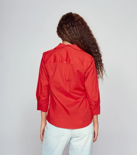 Blusa Para Mujer Camisera Manga 3 4 Unicolor DerekRJ