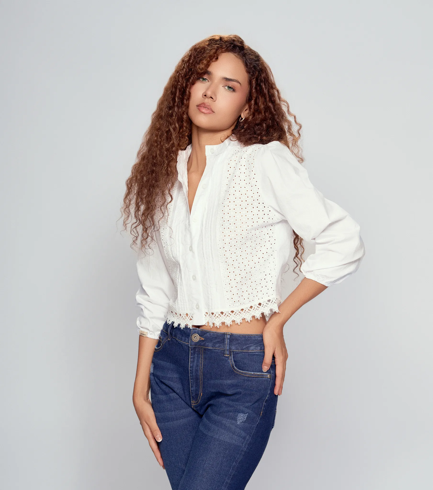 Blusa Para Mujer Con Oajlillo Y Alforzas UnserBL