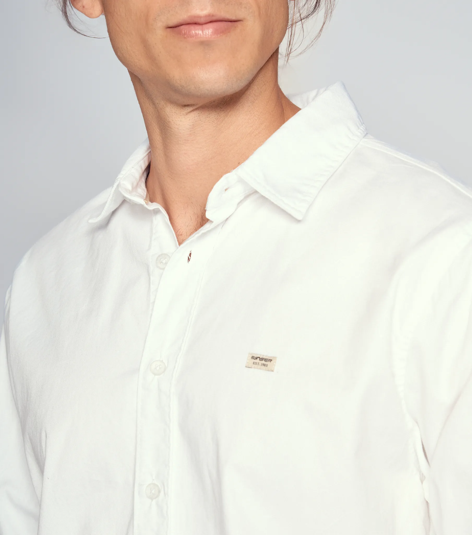 Camisa Para Hombre Molderia Comfort Unicolor Manga Larga Unser 833599 BL