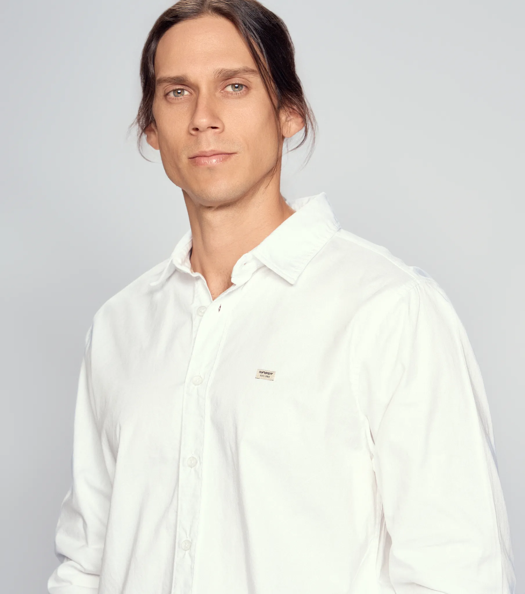 Camisa Para Hombre Molderia Comfort Unicolor Manga Larga Unser 833599 BL