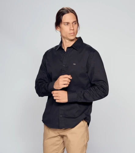 Camisa Para Hombre Molderia Comfort Unicolor Manga Larga UnserNG