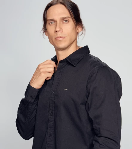 Camisa Para Hombre Molderia Comfort Unicolor Manga Larga UnserNG