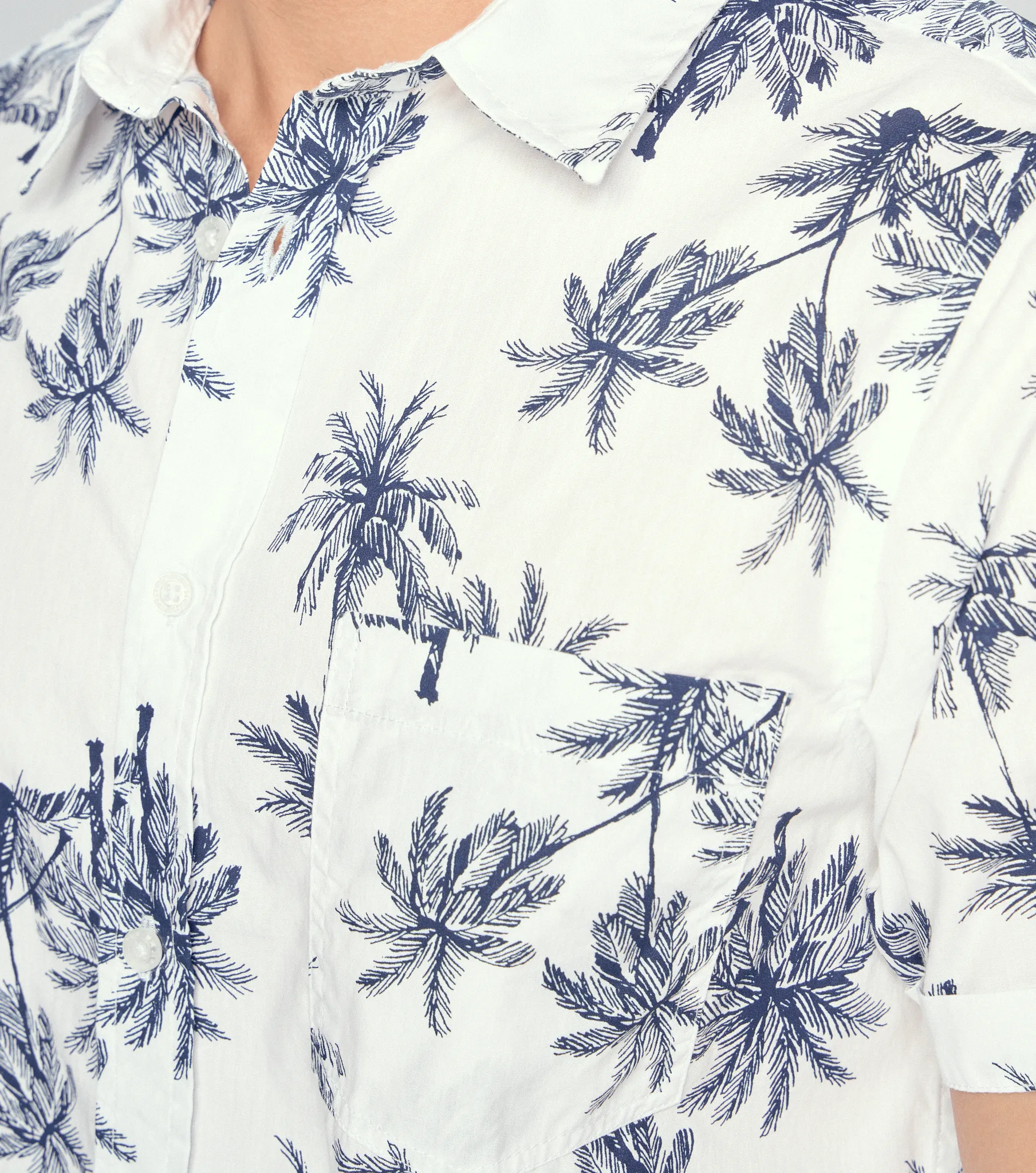 Camisa Para Hombre Molderia Slim Estampada Manga Corta Unser 834021 BL