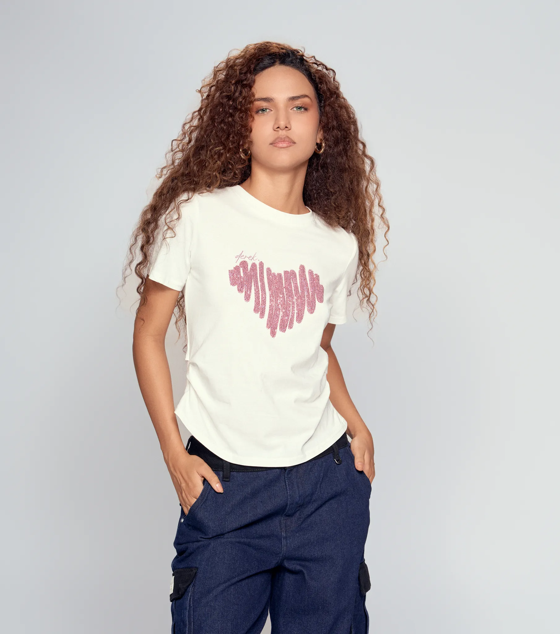 Camiseta Unicolor Con Estampado Derek 833776 BL