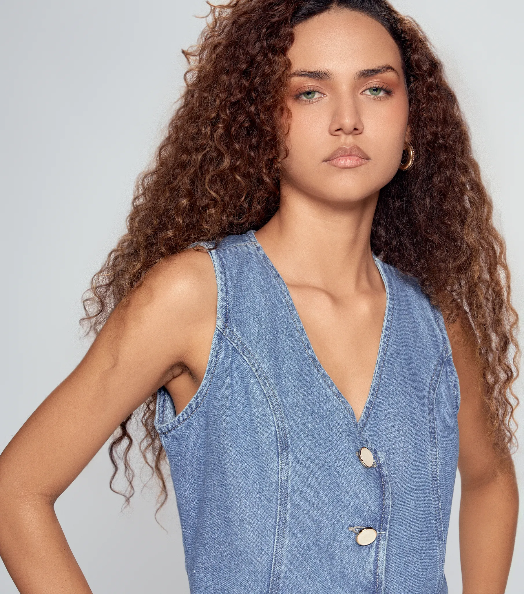 Chaleco Para Mujer En Indigo Con Proceso Christina Derek 834818 AZ