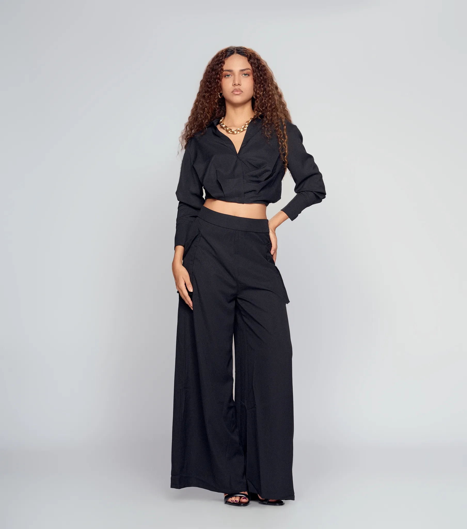 Conjunto Blusa Manga Larga Y Pantalon Unicolor DerekNG