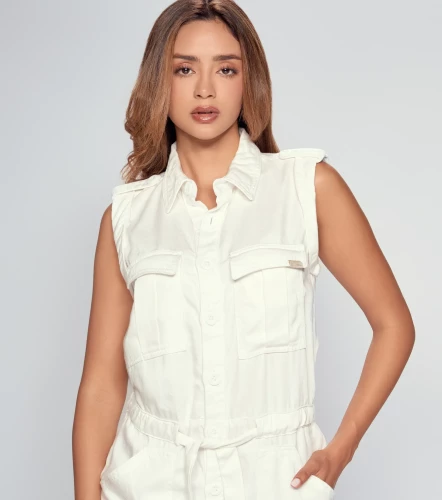 Danissa Enterizo Manga Sisa Con Charreteras Y Cinturon UnserBL