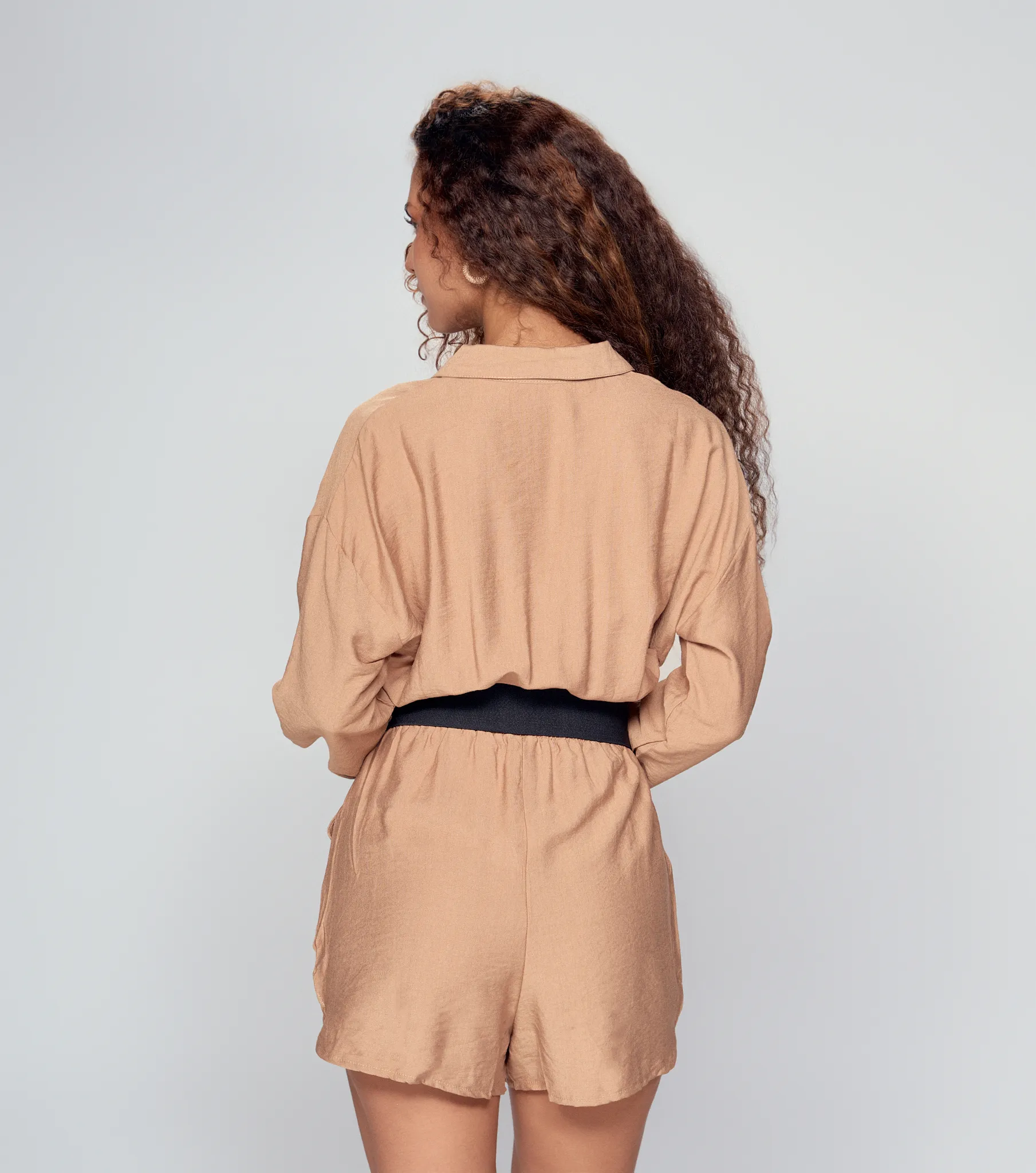 Enterizo Short Para Mujer Manga Larga Unicolor Derek 834843 KQ