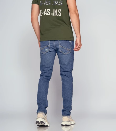 Jean Para Hombre Cinco Bolsillos Molderia Iron Con Rotos UnserAZ
