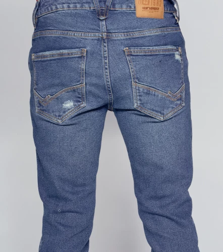 Jean Para Hombre Cinco Bolsillos Molderia Iron Con Rotos UnserAZ