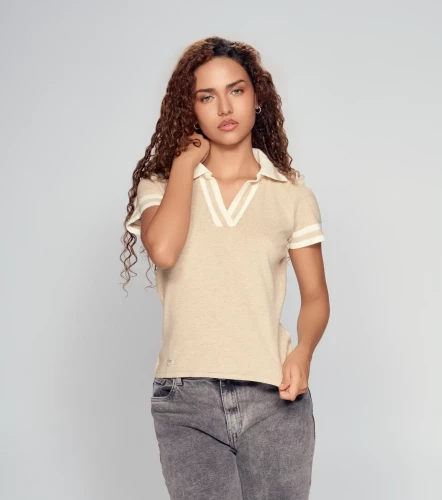 Karoll Blusa Tejida Con Cuello Y Escote V UnserAR