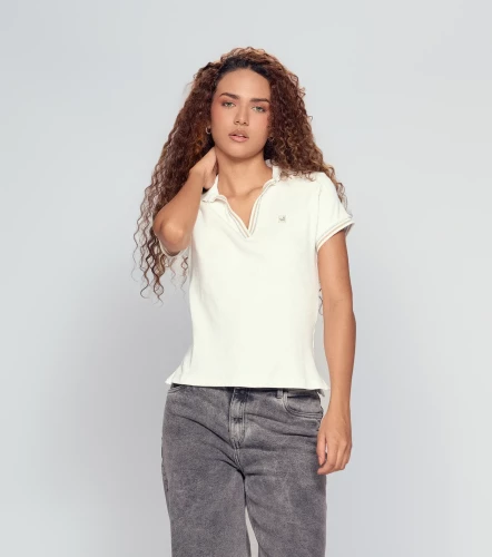 Laura Polo Unicolor Cuello En V Con Martingala Cuello Y Punos Tejidos UnserAR