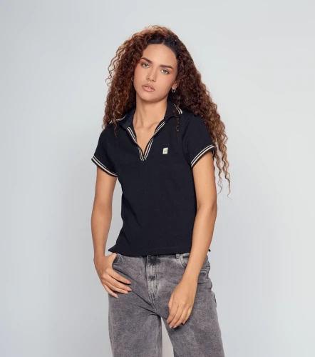 Laura Polo Unicolor Cuello En V Con Martingala Cuello Y Punos Tejidos UnserNG