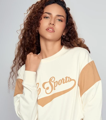 Leidy Buzo Combinado En Mangas Con Estampado Delantero UnserAR