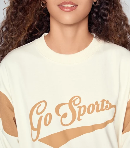 Leidy Buzo Combinado En Mangas Con Estampado Delantero UnserAR