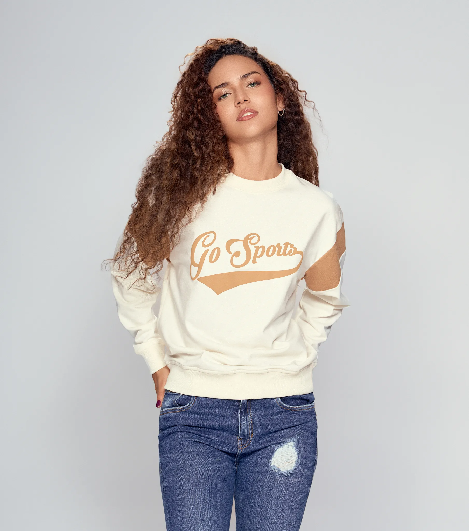 Leidy Buzo Combinado En Mangas Con Estampado Delantero Unser 832724 AR