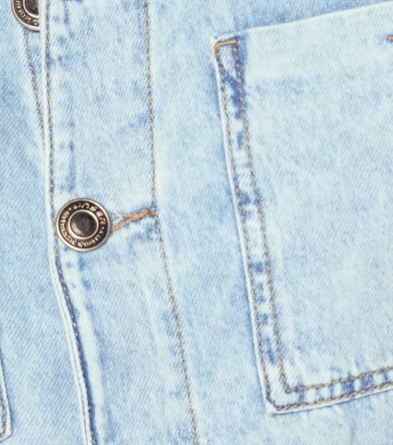 Lesly Enterizo Denim Manga Corta Con Bolsillos UnserAZ