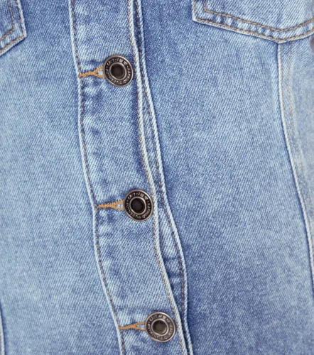 Marilyn Vestido Corto En Indigo Con Proceso Y Bolsillos UnserAZ