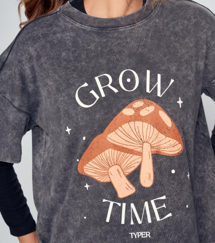 Melany T Shirt Boxy Con Acid Wash TyperNG