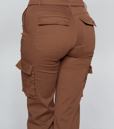 Pantalon De Mujer Unicolor Cargo DerekCF