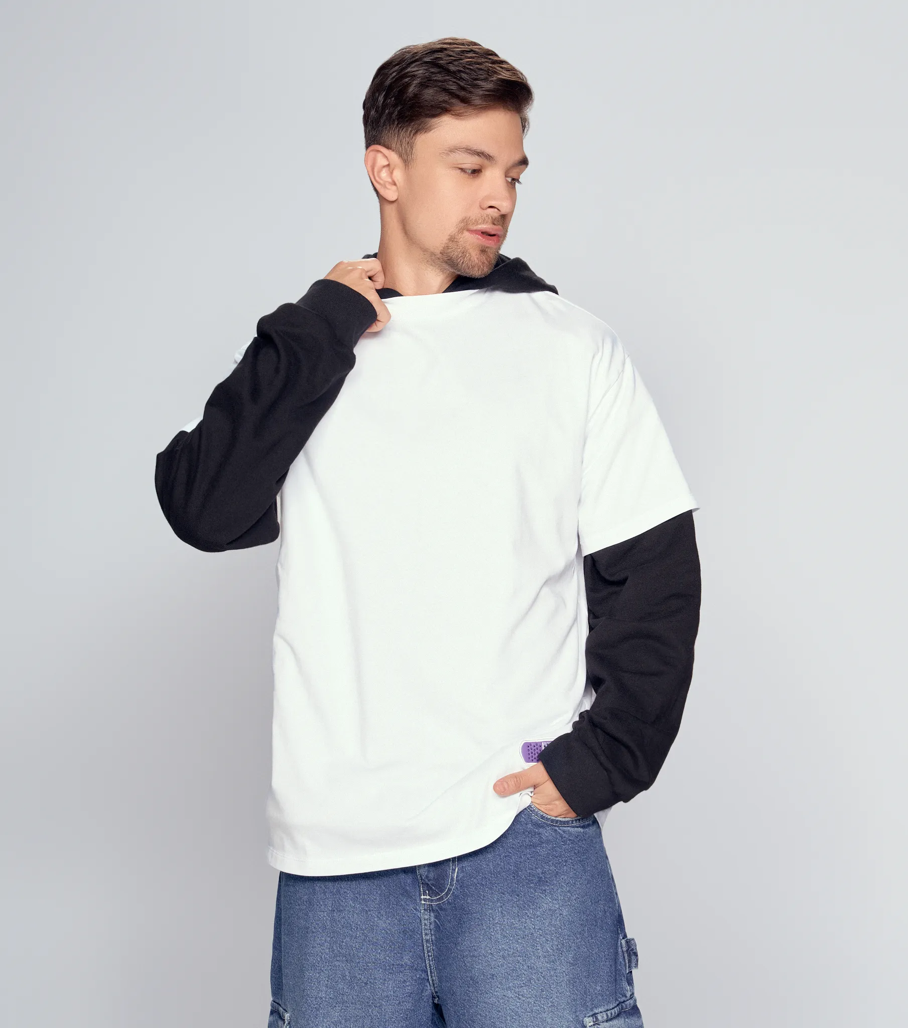 Paulo T Shirt Oversize Bordada Typer 834508 BL