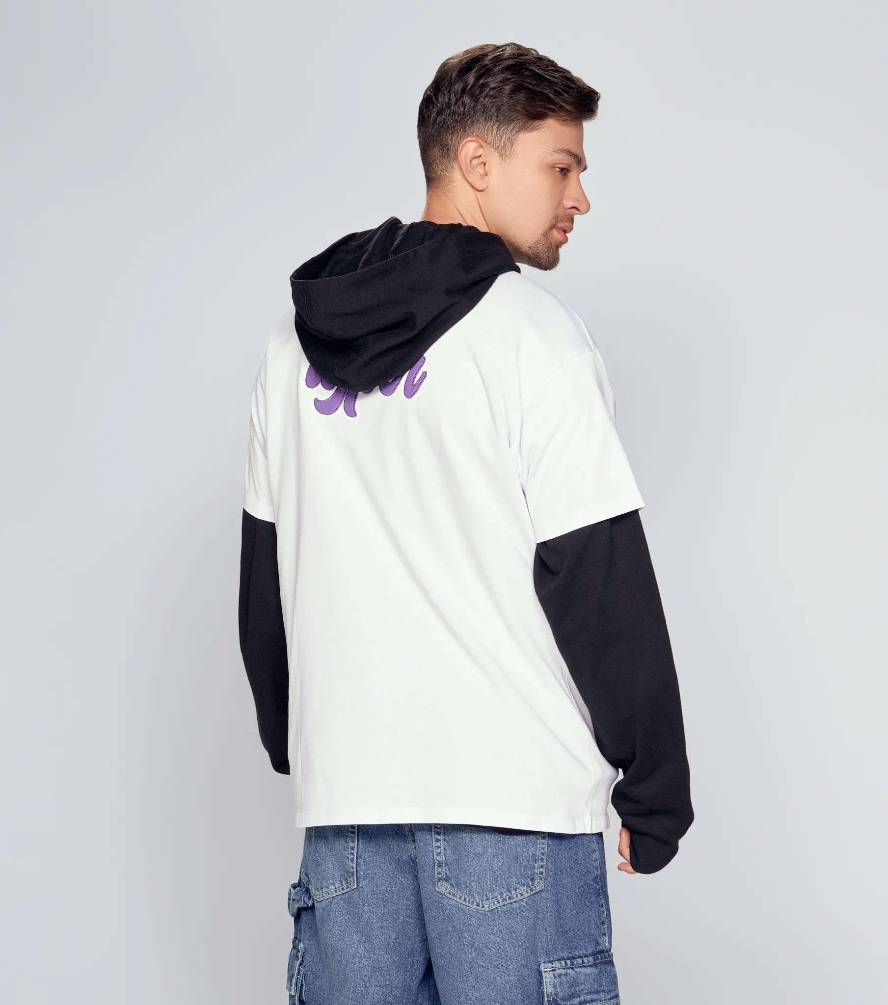 Paulo T Shirt Oversize Bordada Typer 834508 BL