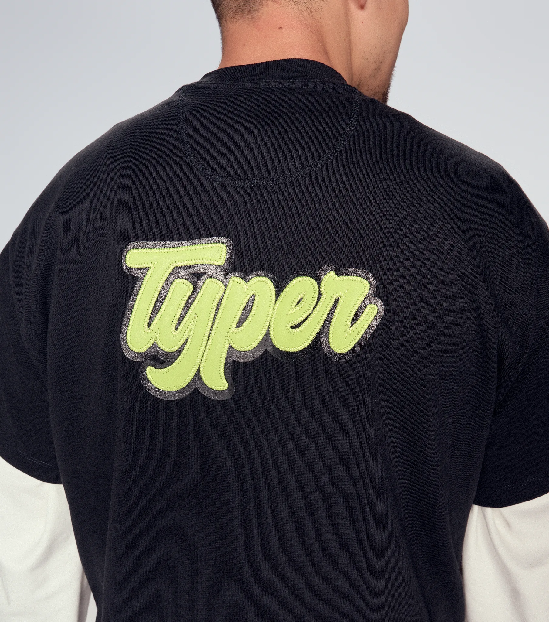 Paulo T Shirt Oversize Bordada Typer 834508 BL