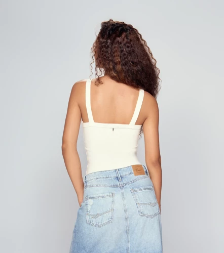 Paula Blusa Tejida De Tiras Unicolor UnserAR