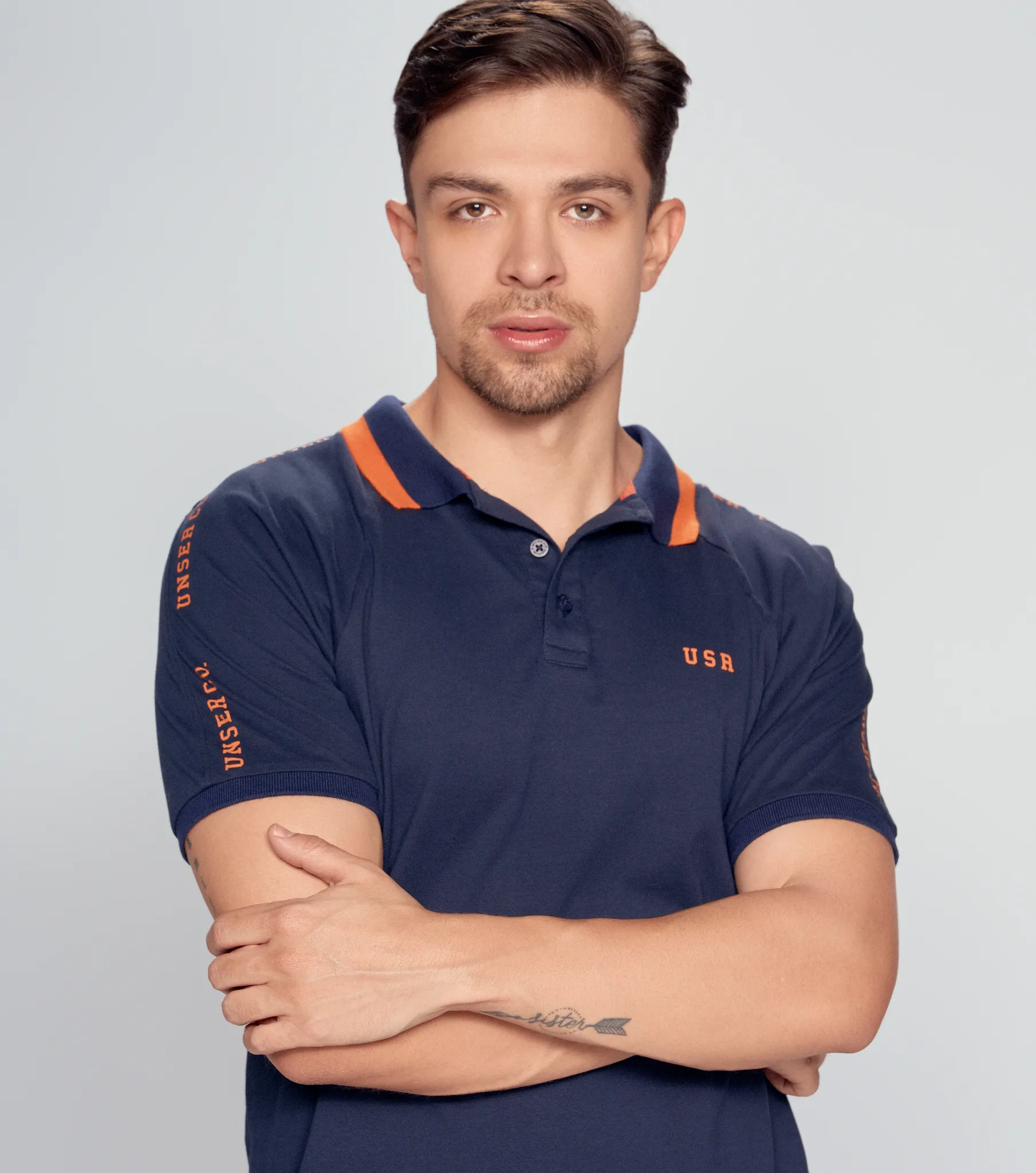 Polo Para Hombre Molderia Slim Con Estampado Unser 833899 AZ