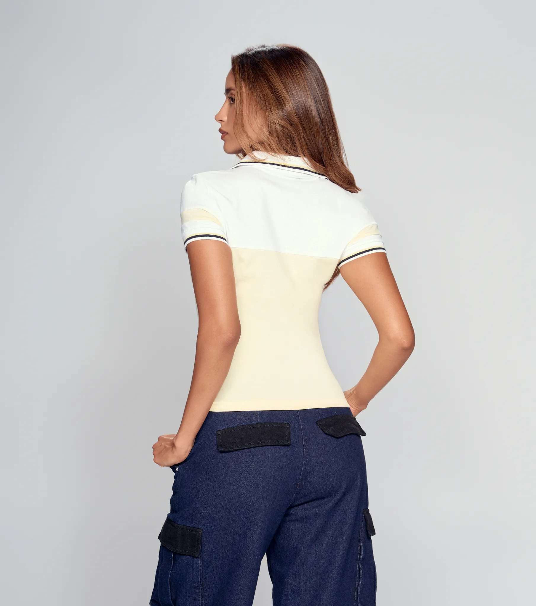 Polo Para Mujer Combinado Manga Corta Derek 826629 AC