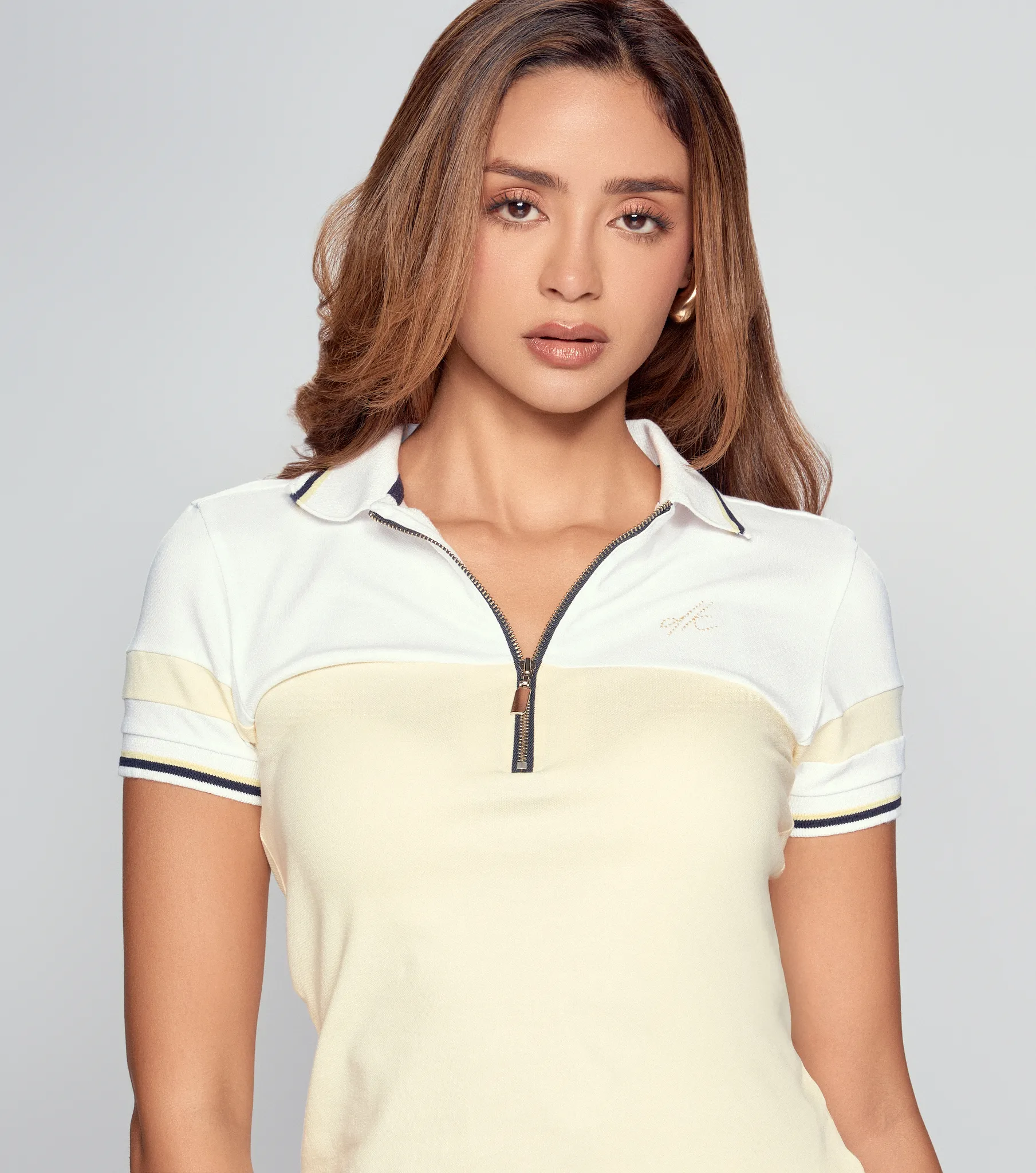Polo Para Mujer Combinado Manga Corta Derek 826629 AC