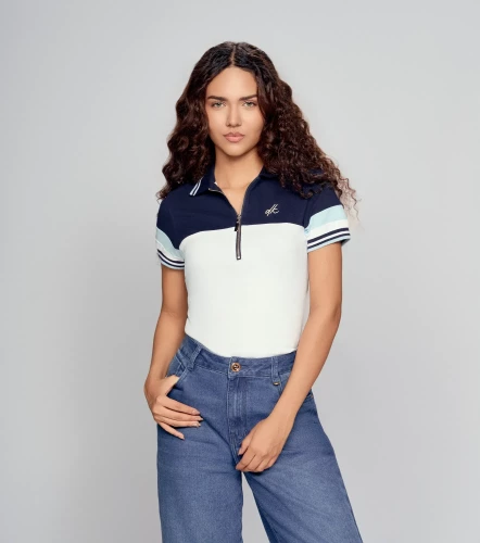 Polo Para Mujer Combinado Manga Corta DerekAT