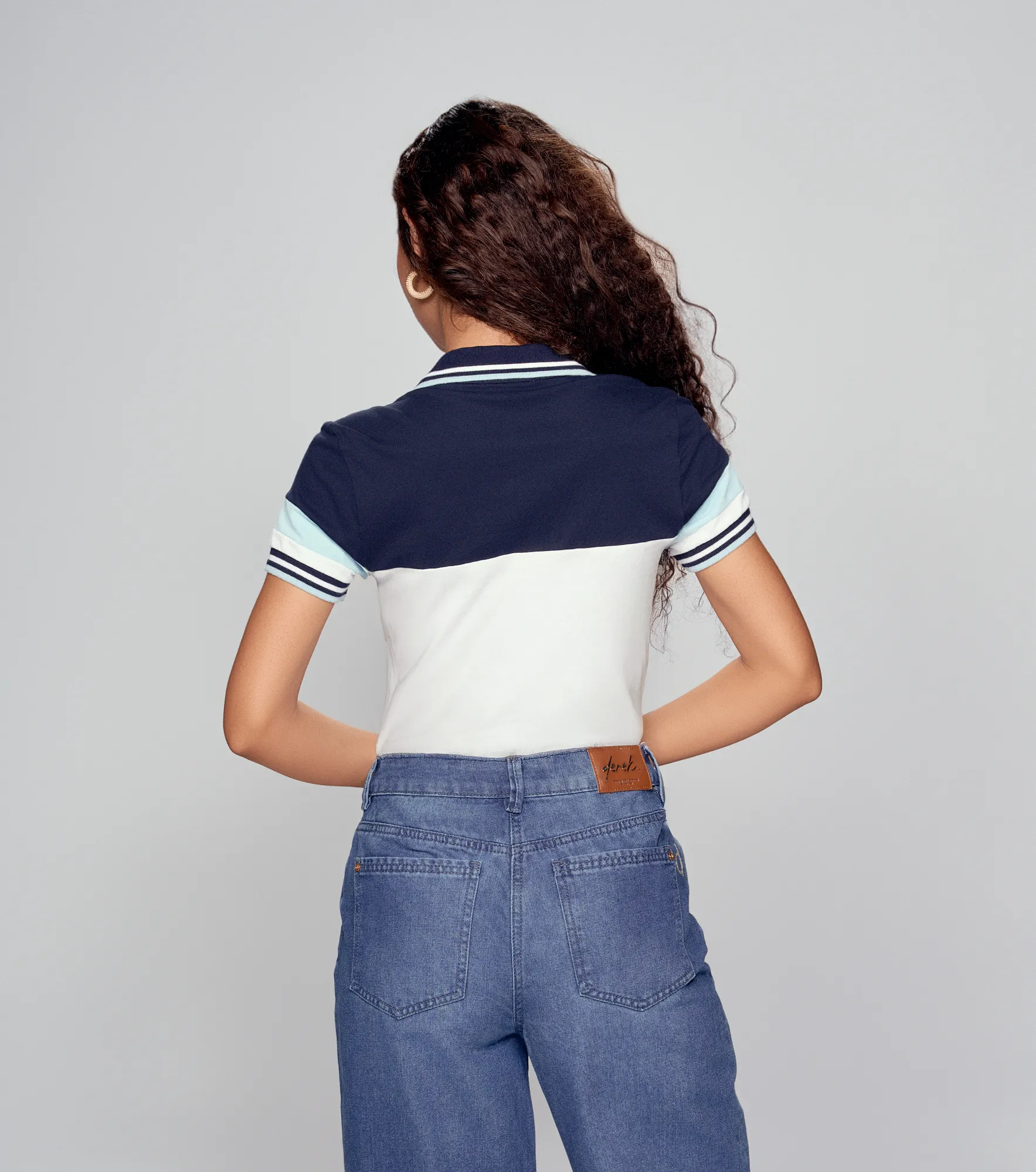 Polo Para Mujer Combinado Manga Corta Derek 826629 AC