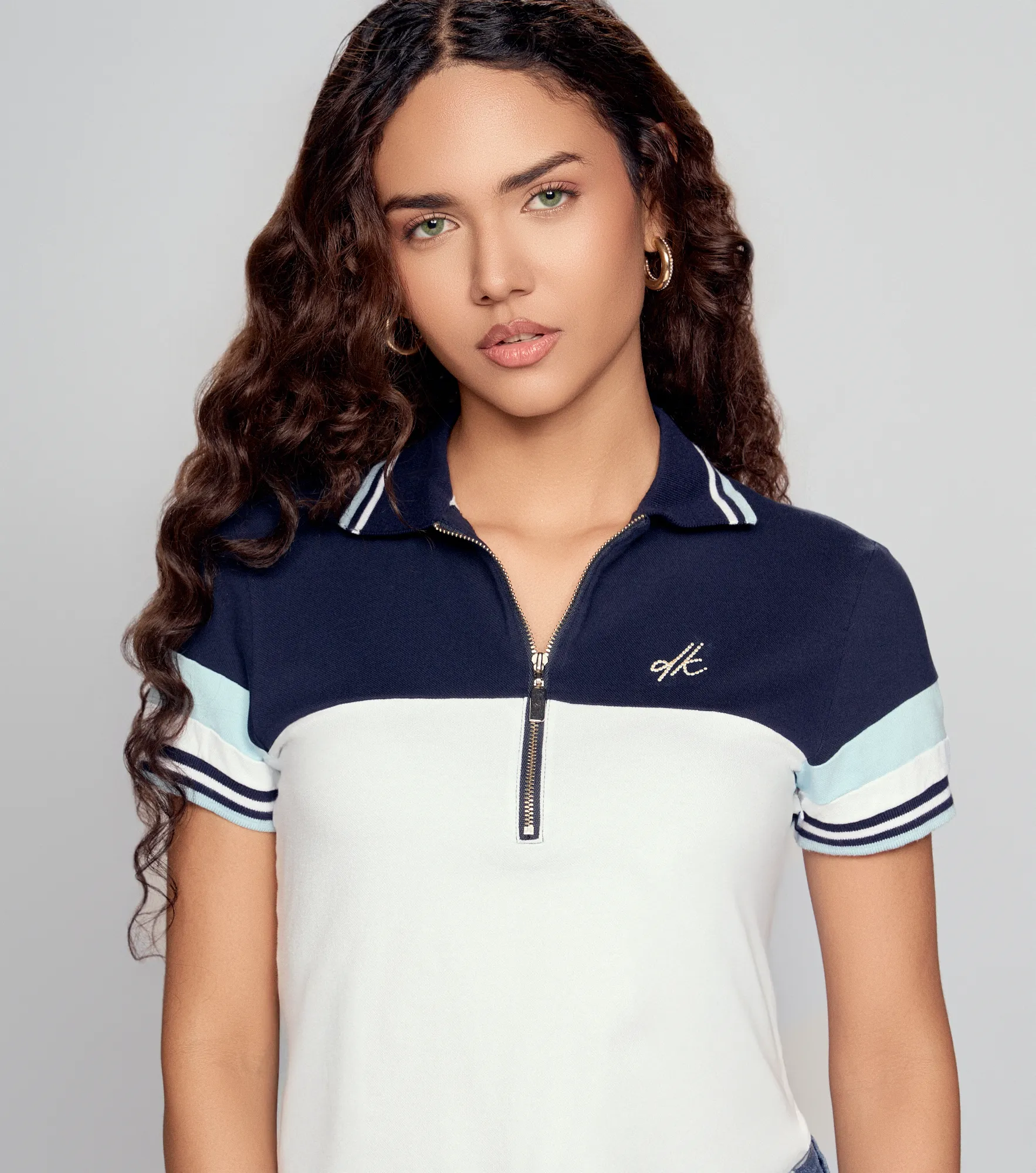 Polo Para Mujer Combinado Manga Corta Derek 826629 AC