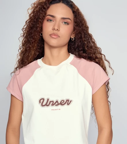Yuli Blusa Manga Rangla Combinada Con Estampado UnserAR