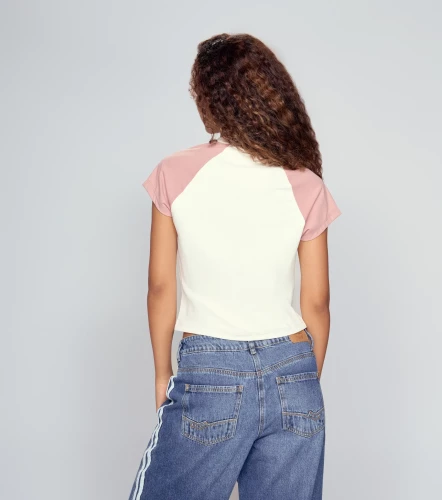 Yuli Blusa Manga Rangla Combinada Con Estampado UnserAR