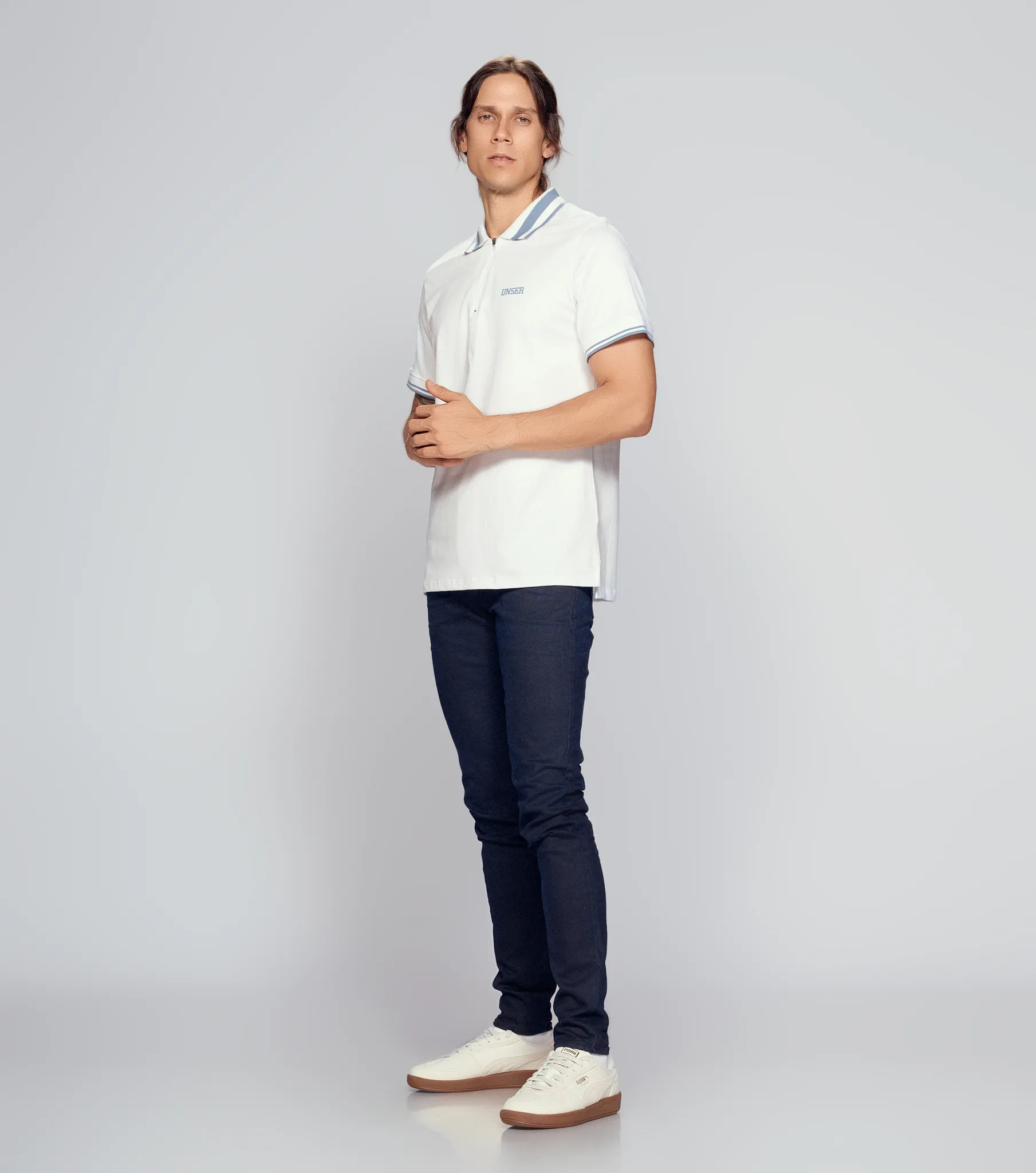 Comfort Rayan Polo Para Hombre Unicolor Manga Corta Unser 832983 BL