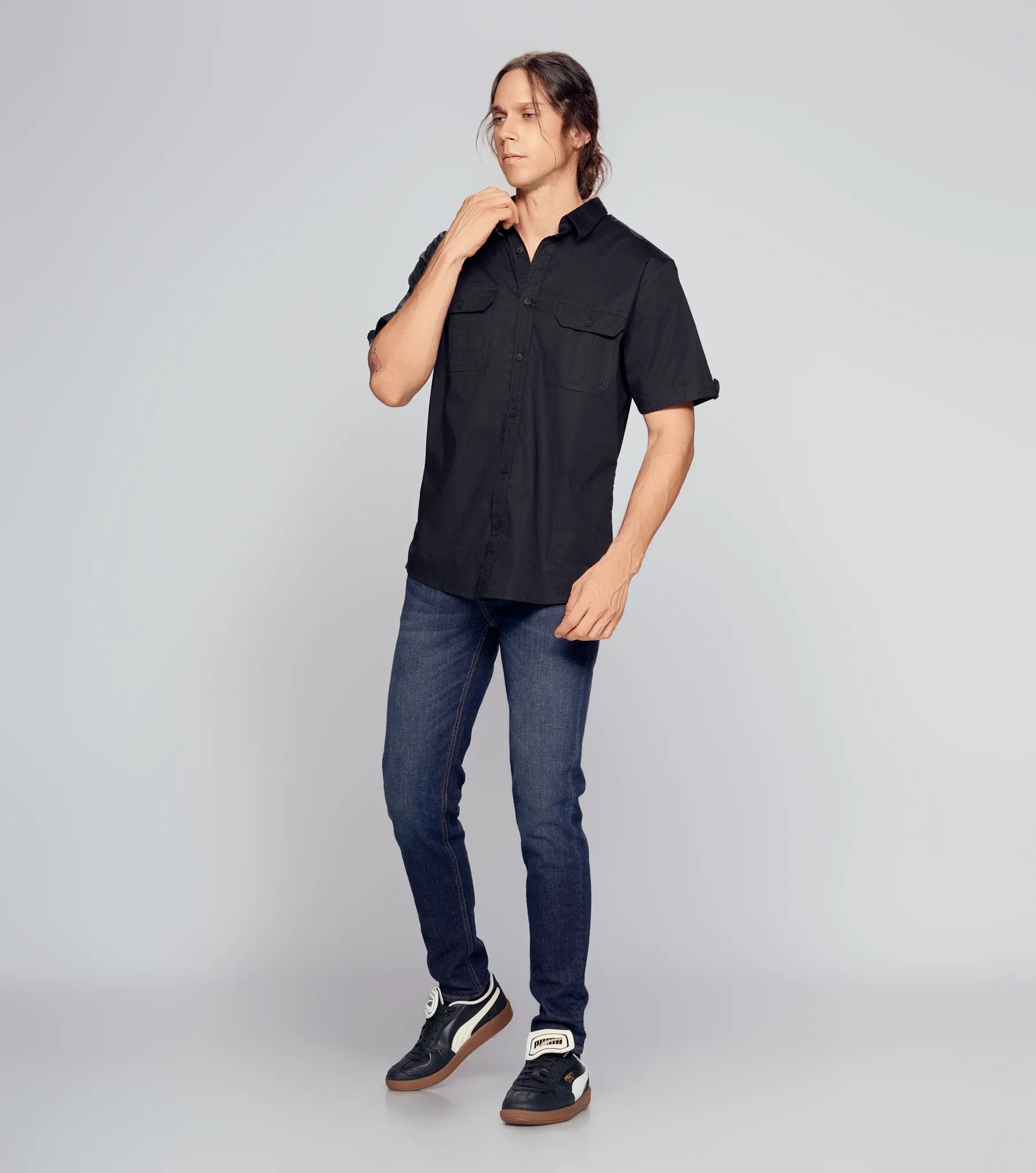 Elias Camisa Comfort Unicolor M C Unser 834019 BL