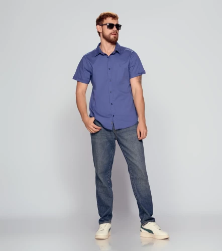 Camisa Para Hombre Molderia Comfort Unicolor UnserAZ